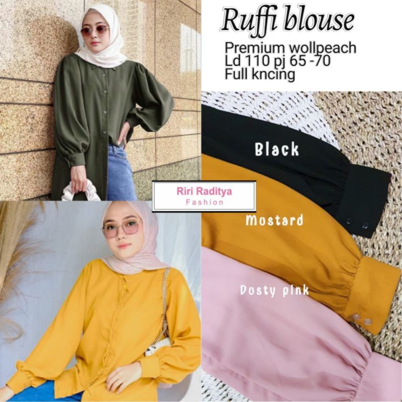 PROMO READY STOCK RUFFI BLOUSE//BLOUSE MOTIF JUMBO TERBARU(1KG MUAT 7PCS)