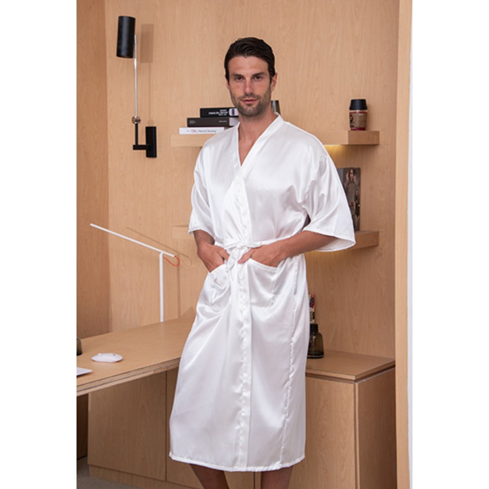 Baju Tidur Kimono Bahan Satin PRIA Korea Fashion Mens Silk Sleepwear