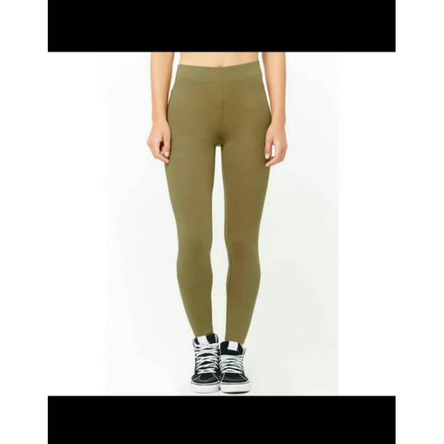 Murah Legging Branded Forever21 Army Hijau Legging Olahraga S M