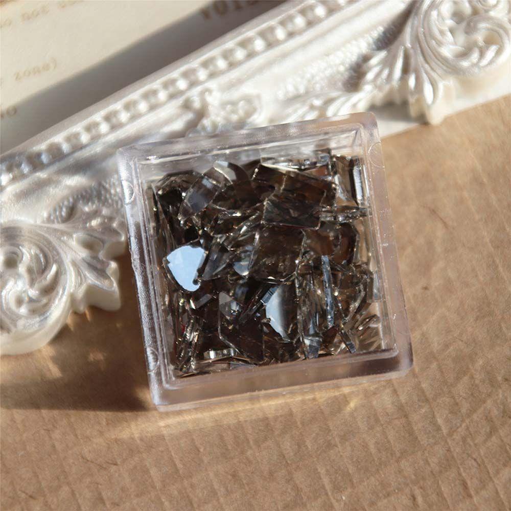 Dekorasi Nail Art Agustina 50pcs/set Tips Kuku Kilat Super Manikur Aksesoris Aurora Diamond Warna Campur Hiasan Kuku