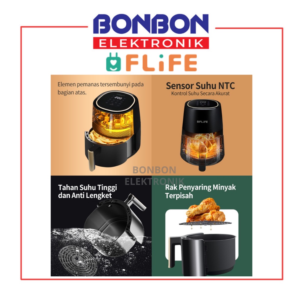 FLIFE Air fryer FC-12AF01 4.5L Mesin Penggoreng tanpa minyak