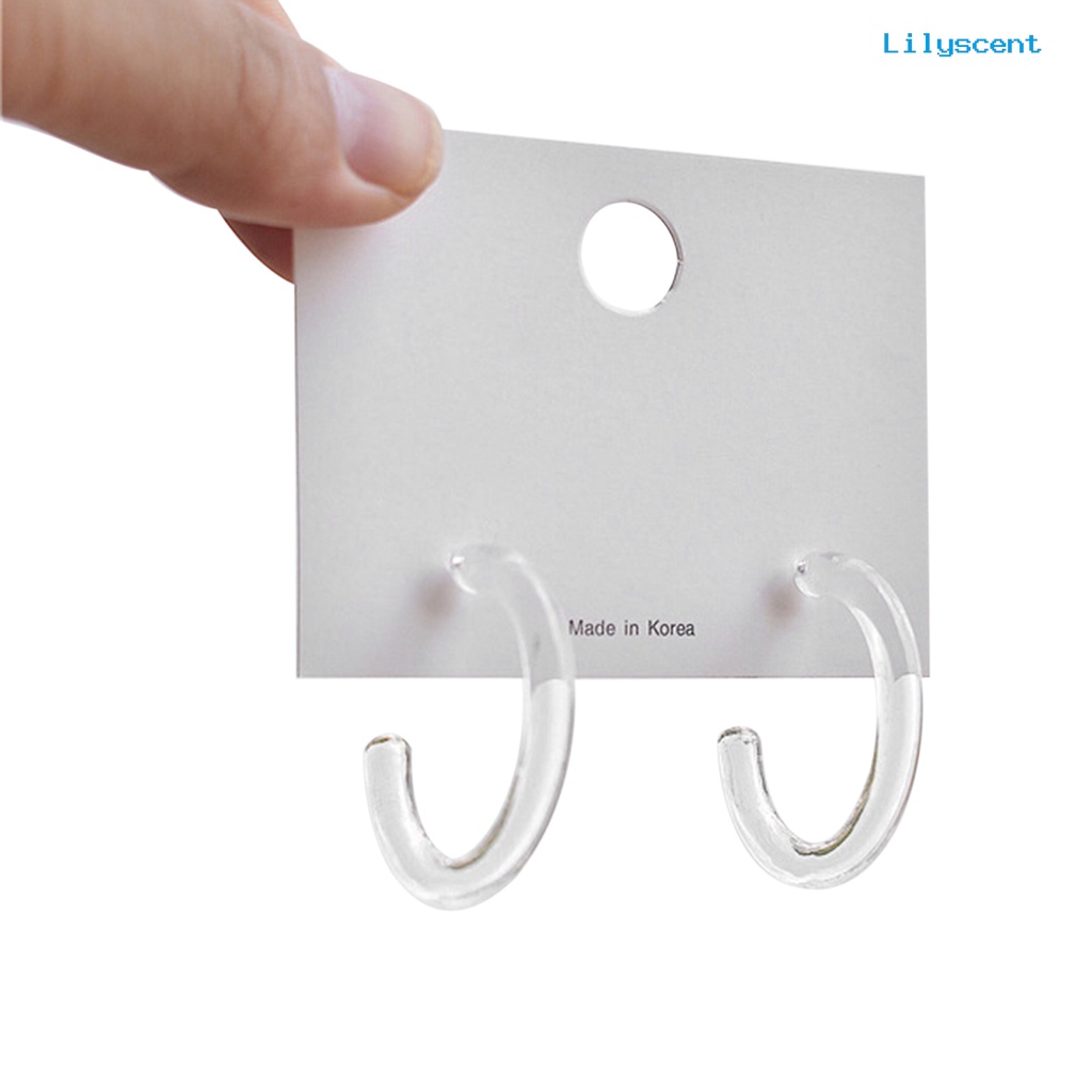 Ls Anting Hoop Bentuk Bulat C Bahan Akrilik Transparan Gaya Retro Untuk Wanita