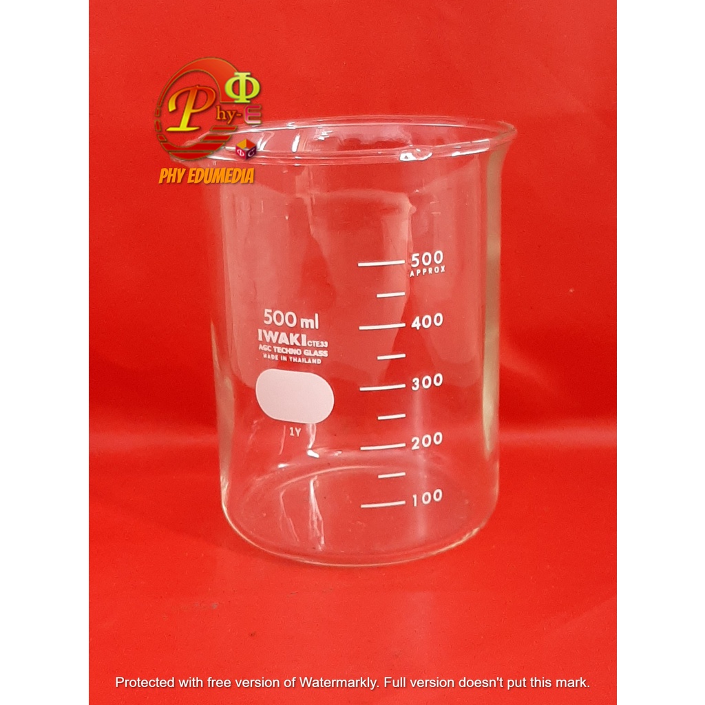 Beaker / Beaker 500ml IWAKI / Beaker Glass 500ml / Gelas Kimia 500ml IWAKI