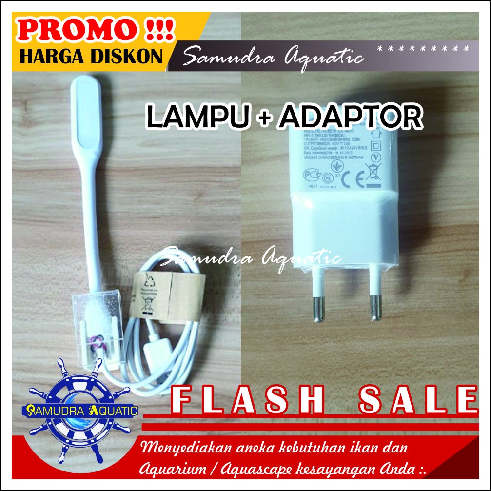 Lampu PANGKON USB Aquarium, Lampu Cupang Ikan Hias Aquarium (Ada Adaptor Cas) (GRATIS KARDUS)