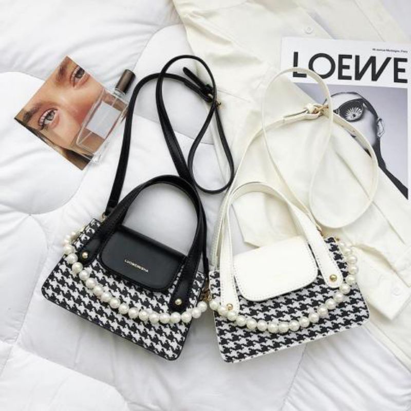 BQ 3268 TAS HAND BAG TALI MUTIARA IMPORT WANITA CEWEK