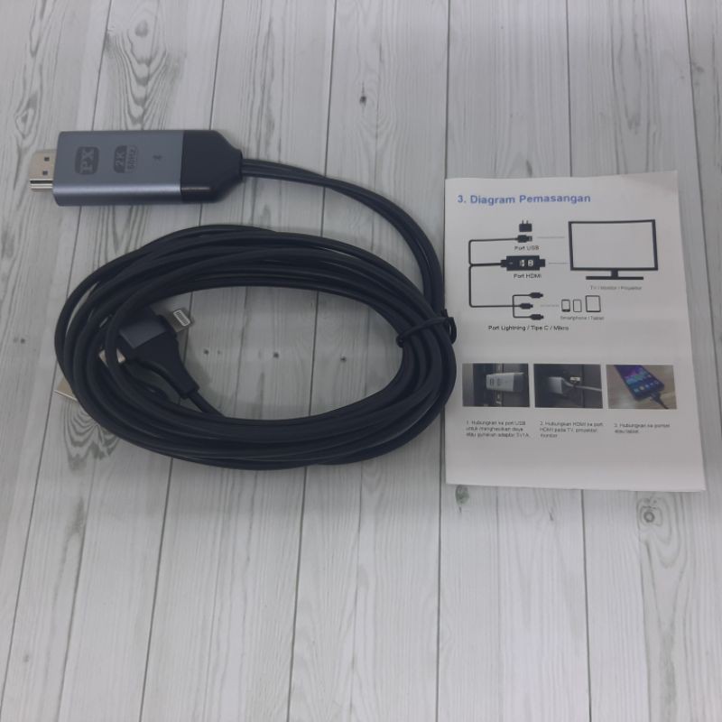 KABEL HDMI TO USB MICRO TYPE C CONVERTER TOU IOS ANDROID PX MHA-11OU