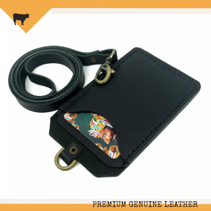 

Eklusif Name Tag Kulit Asli Handmade, Genuine Leather Id Card Case Murah