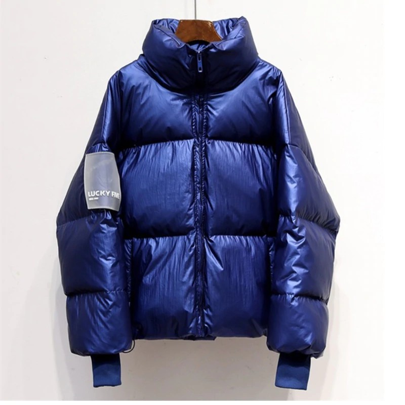 TERLARIS Bright Glossy Waterproof Jacket Parka Female Winter Jacket Women Fashion Windproof Warm