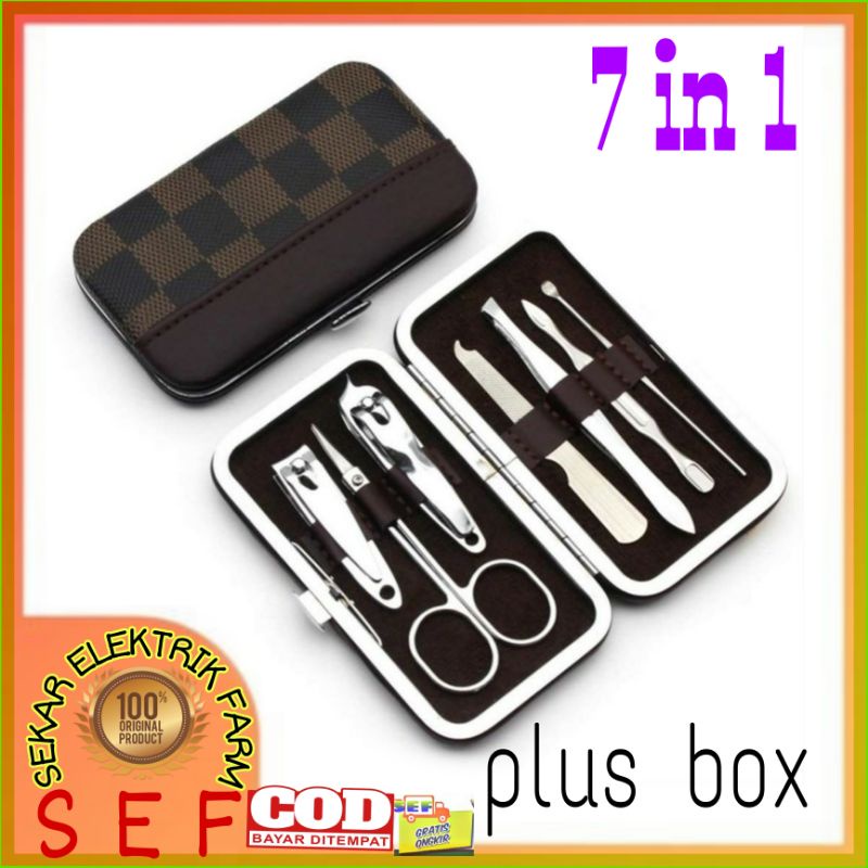 1 set alat Manicure Set 7IN1 Paket Gunting Kuku Korek Telinga PACKING DOMPET