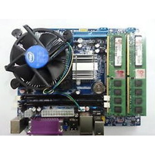 PROMO MOBO Paket Motherboard Lga 775 + Proc Core2 Duo + Fan + Memory 2 Gb ddr2