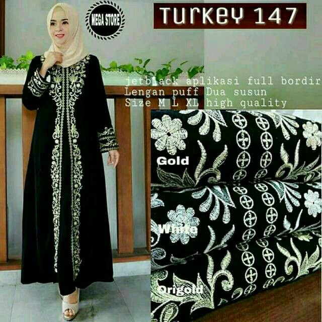 Lidya  Abaya bordir turky 147 terpopuler  Fashion Muslim