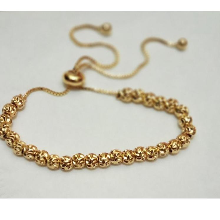 Terbaru.. Gelang serut bola ukir berlapis emas