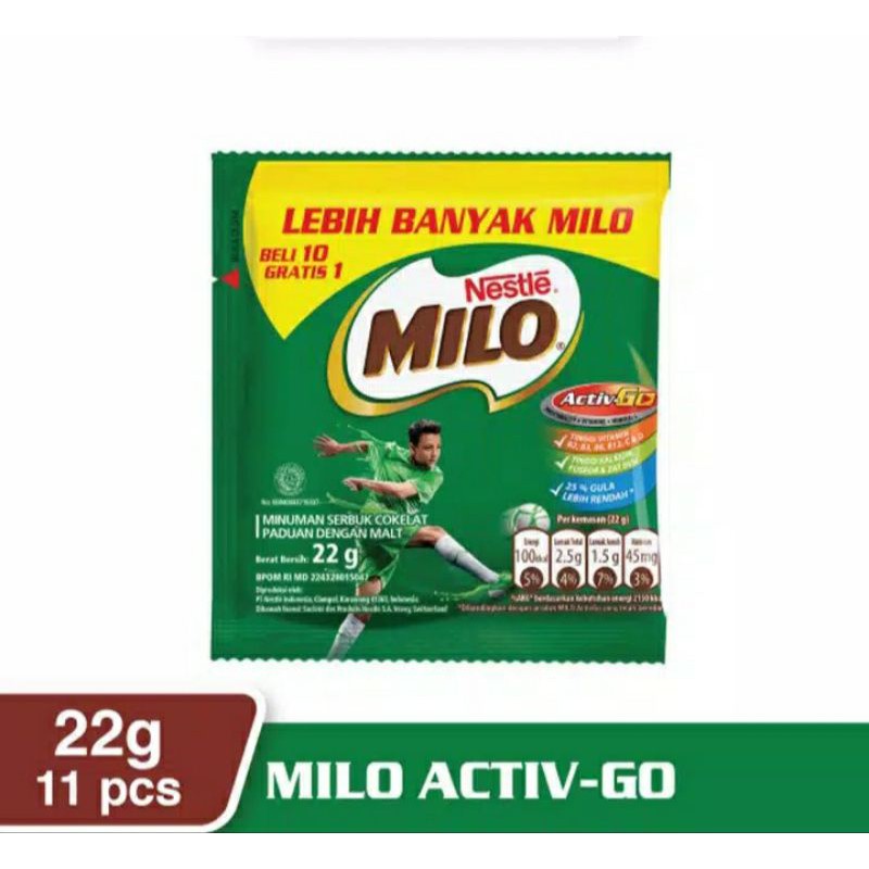 

Milo Activ Go Susu Bubuk Renceng isi 11 Sachet