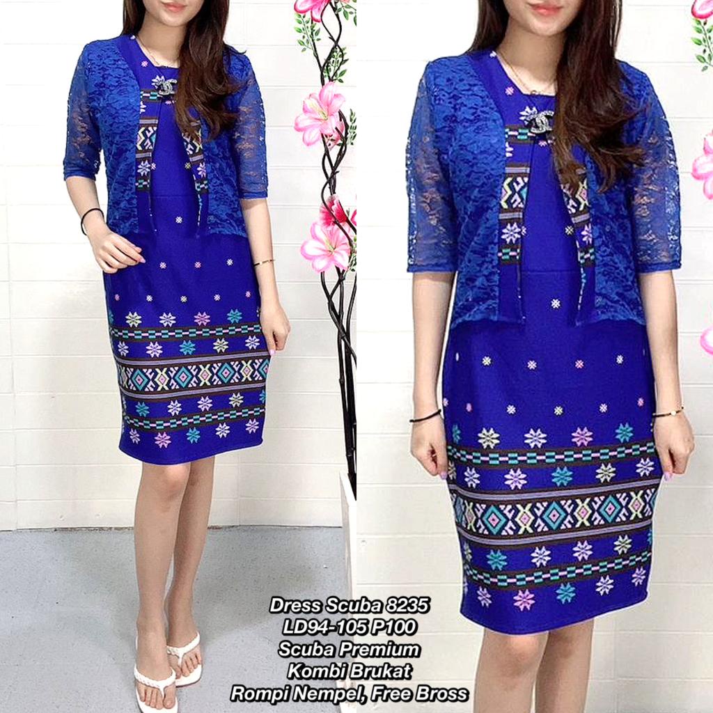 Dress AIKO scuba 8235 6426/ dress natal / dress rompi/ dress import / dress jumbo / dress slim / dre