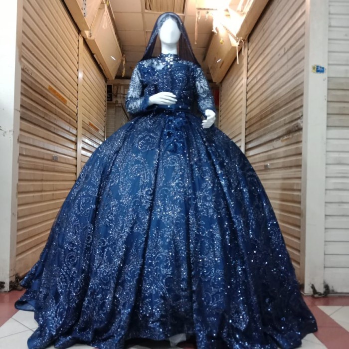 Gamis Syar I Asdf Wedding Dress Gaun Pengantin Terbaru Baju Pengantin Kekinian Bahan Brukat Super Shopee Indonesia