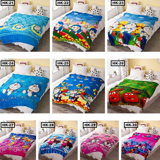 [KODE KYSEB] COD - LUXURYLIFE - HK - Selimut Karakter Doraemon 150x200cm Jumbo - Selimut Bulu Karakt