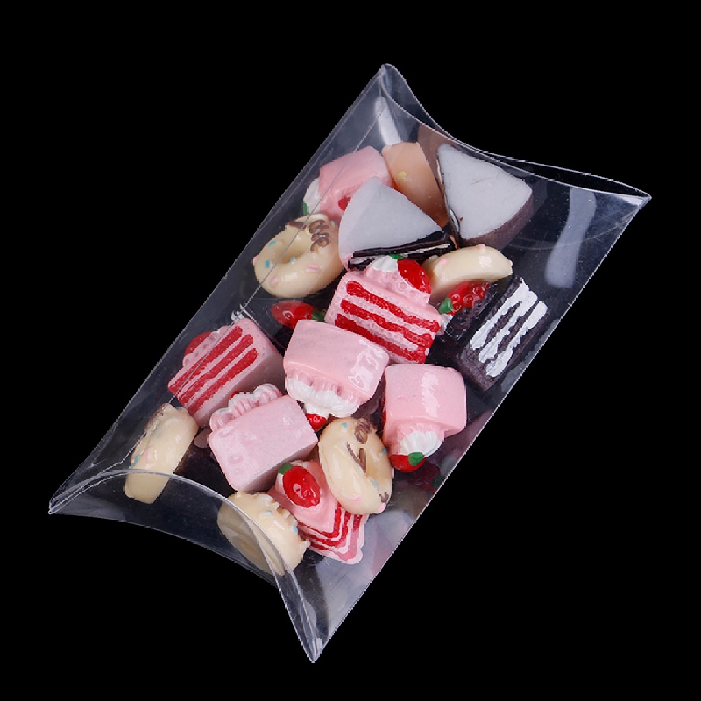 50 Pcs Kotak Permen Bentuk Bantal Bahan Pvc Untuk Hadiah Pesta Pernikahan