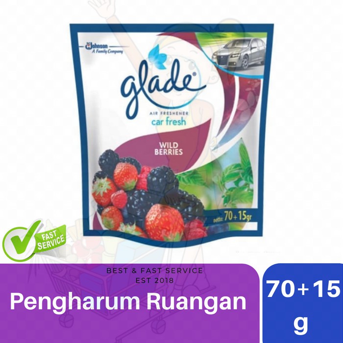 GLADE Car Wild Berries Berry Bery 70+5 g Pengharum Parfum Mobil Car Air Freshener