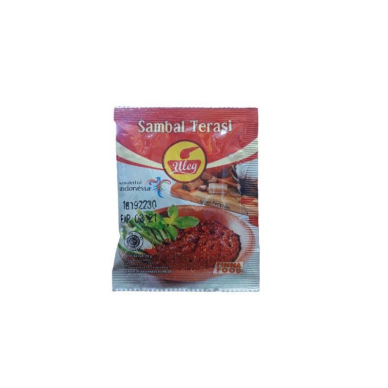 

Sambal terasi uleg kemasan 20g 1 renceng/10 sachet