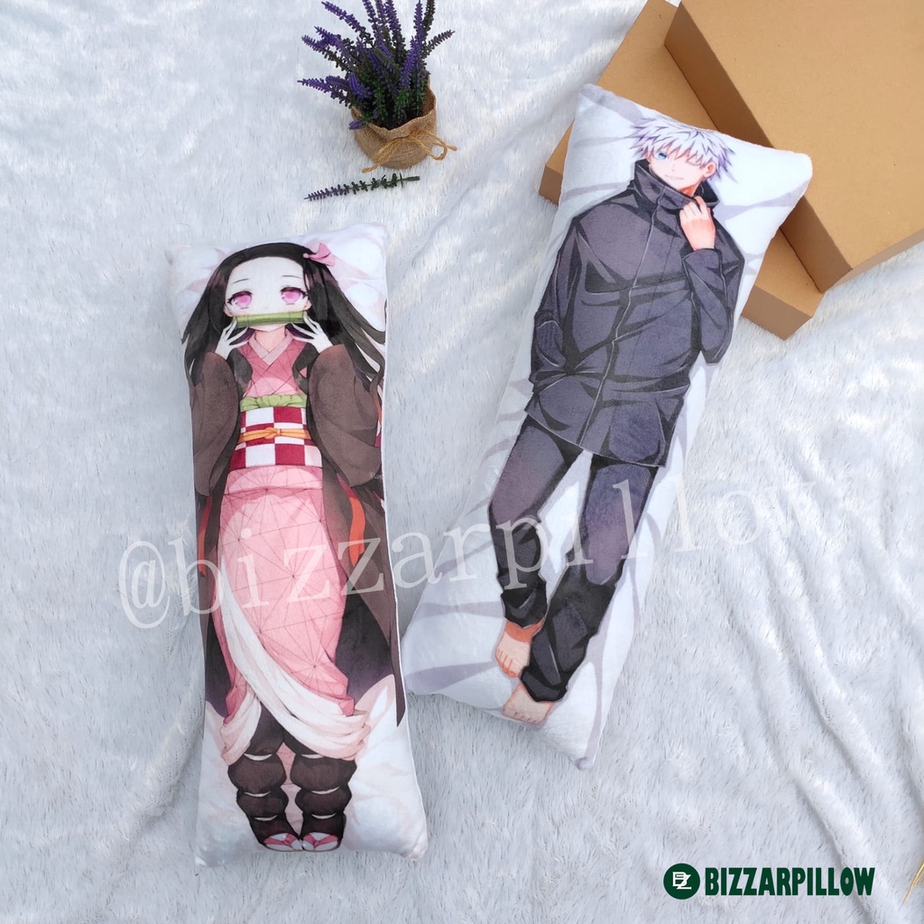 Bizzarpillow Bantal Waifu Dakimakura Ukuran 60x22 cm Custom Jujutsu Kaisen / AOT / Demon Slayer BZ302