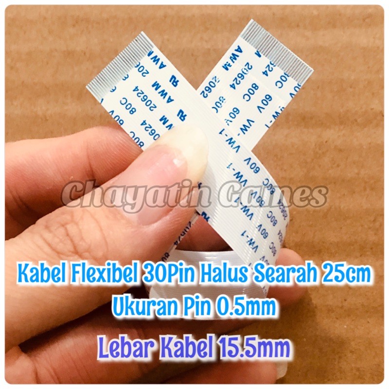 Kabel Flexibel 30 Pin Halus Searah Panjang 25cm - Ukuran Pin 0.5mm