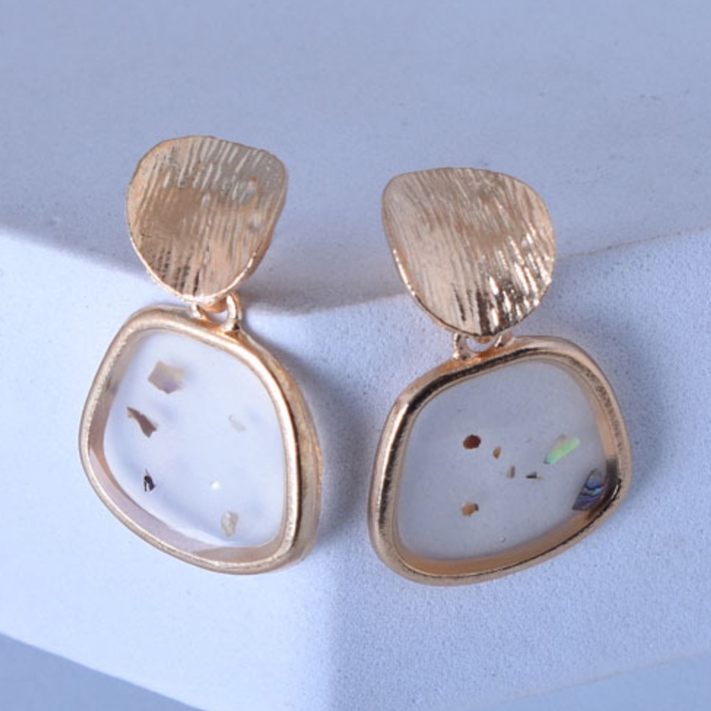 Hu Hu Hu Hu Hu Alat Bantu Pasang Kacamata♡ 2pcs Anting Bentuk Kotak Geometris Bahan Alloy Gaya Retro Untuk Pesta