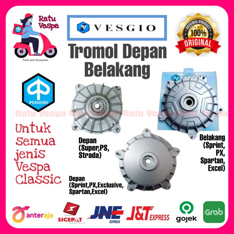 Tromol depan dan Belakang VESPASuper,PS,Sprint,PX,SPARTAN,EXCEL VESGIO