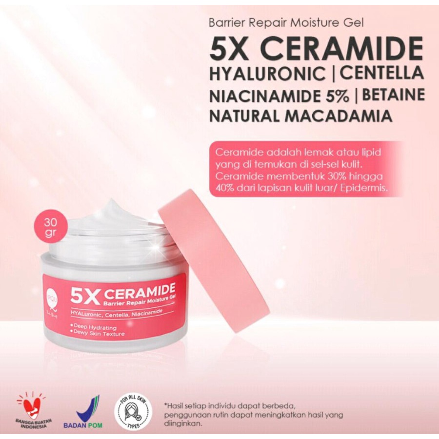 Bisa cod - PIPIQIU 5X Ceramide Barrier Moisture Gel 30gr untuk Melembabkan Wajah kering