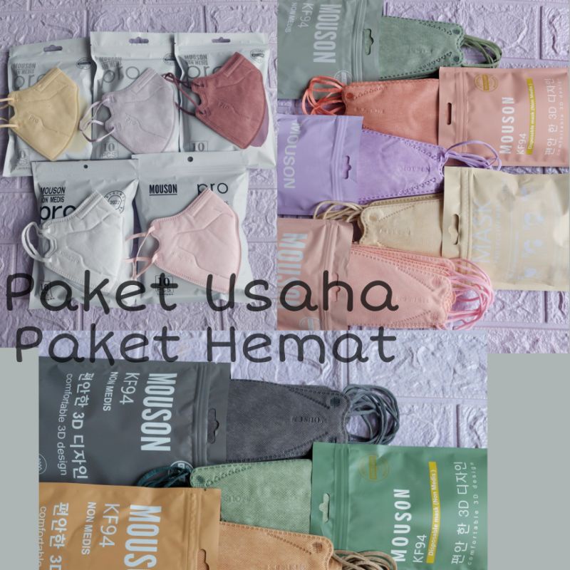 MASKER KF94/KN95 MOUSON GROSIR 5 PACK 50PCS KHUSUS PAKET HEMAT/USAHA
