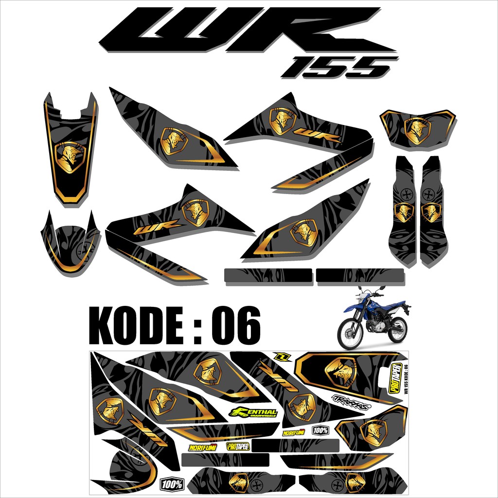(COD)Sticker Striping Stiker Lis Variasi Trill WR 155 Desain Supermoto MSV 06