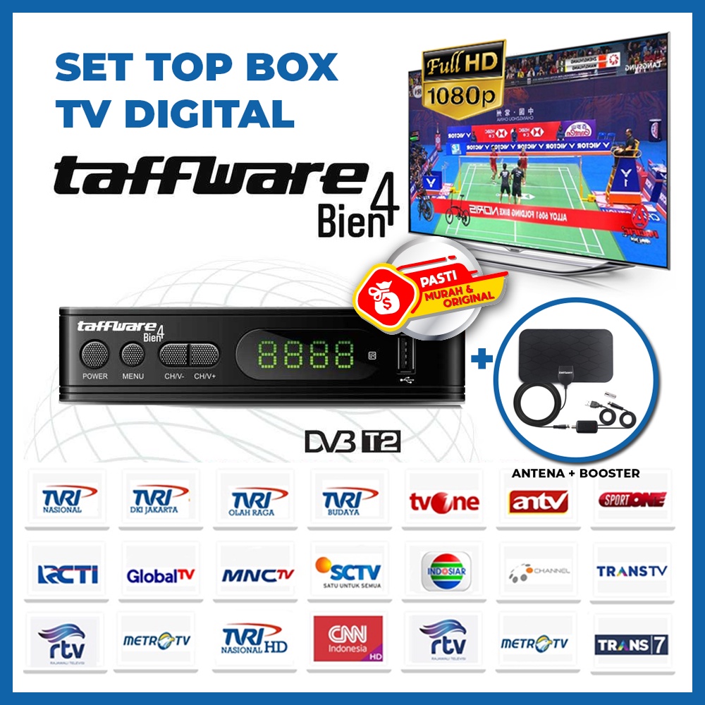 Taffware STB Set Top Box TV Digital Receiver Original Wifi Youtube  ANTENA BOOSTER TV