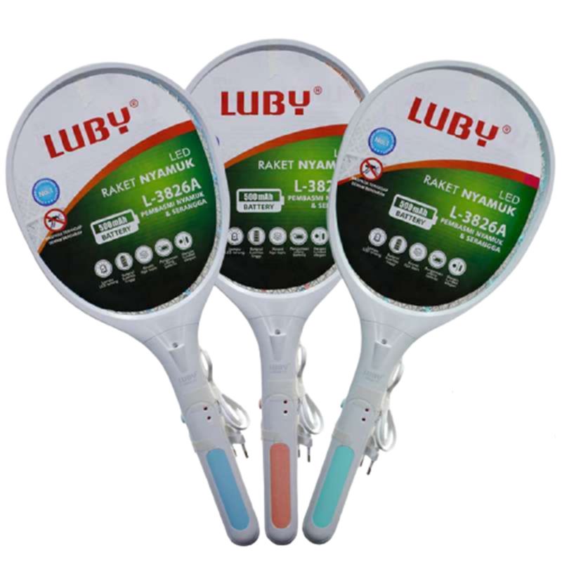 Raket Nyamuk Luby L-3826A Rechargeable + Lampu LED