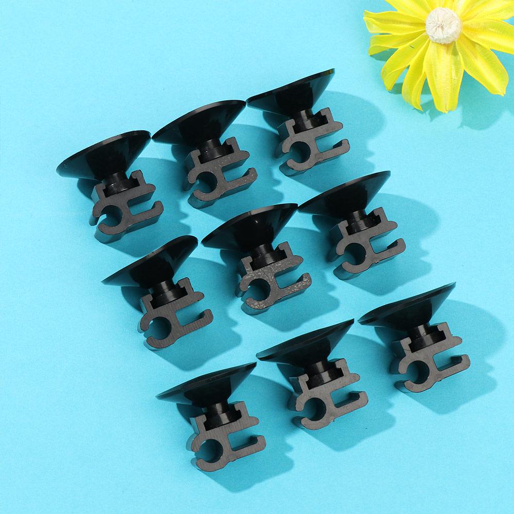 Suyo 5pcs Klip Buckle Dual-card Power Warna Hitam Untuk Selang Udara Akuarium Ikan