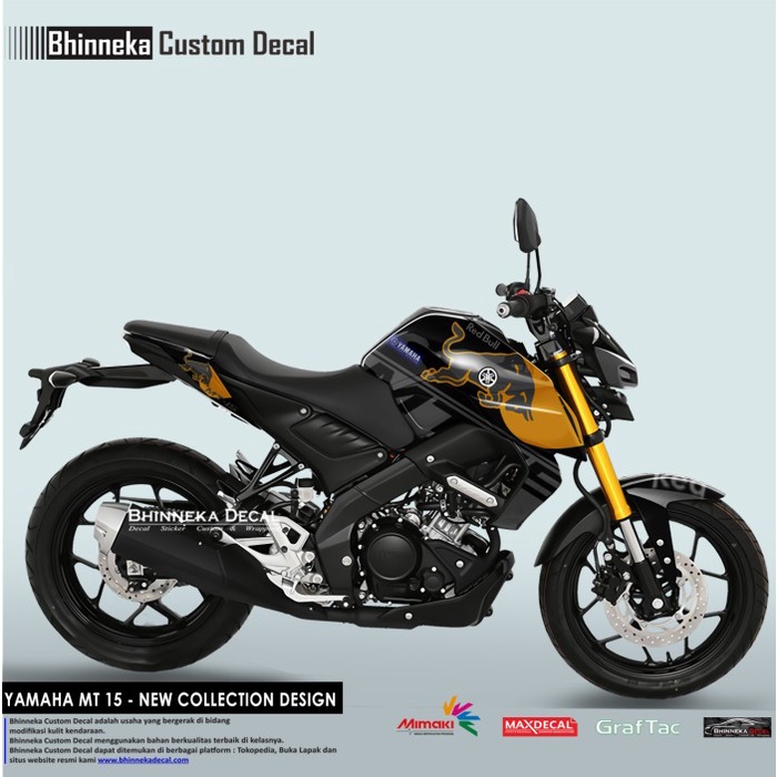 DECAL STICKER MT 15 GOLD RED BULL