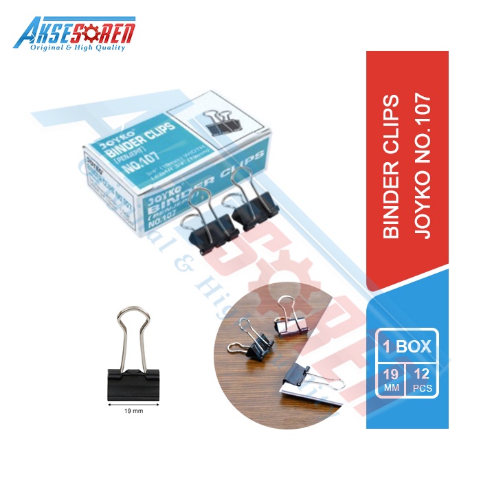 

PENJEPIT KERTAS KLIP JOYKO NO.107 [12 PCS] / BINDER CLIPS KECIL 1 BOX / CLIP PAPER / JEPIT LEMBARAN KERTAS / JEPITAN KERTAS WARNA HITAM MINI / ALAT PENJEPIT MAKALAH JOYKO