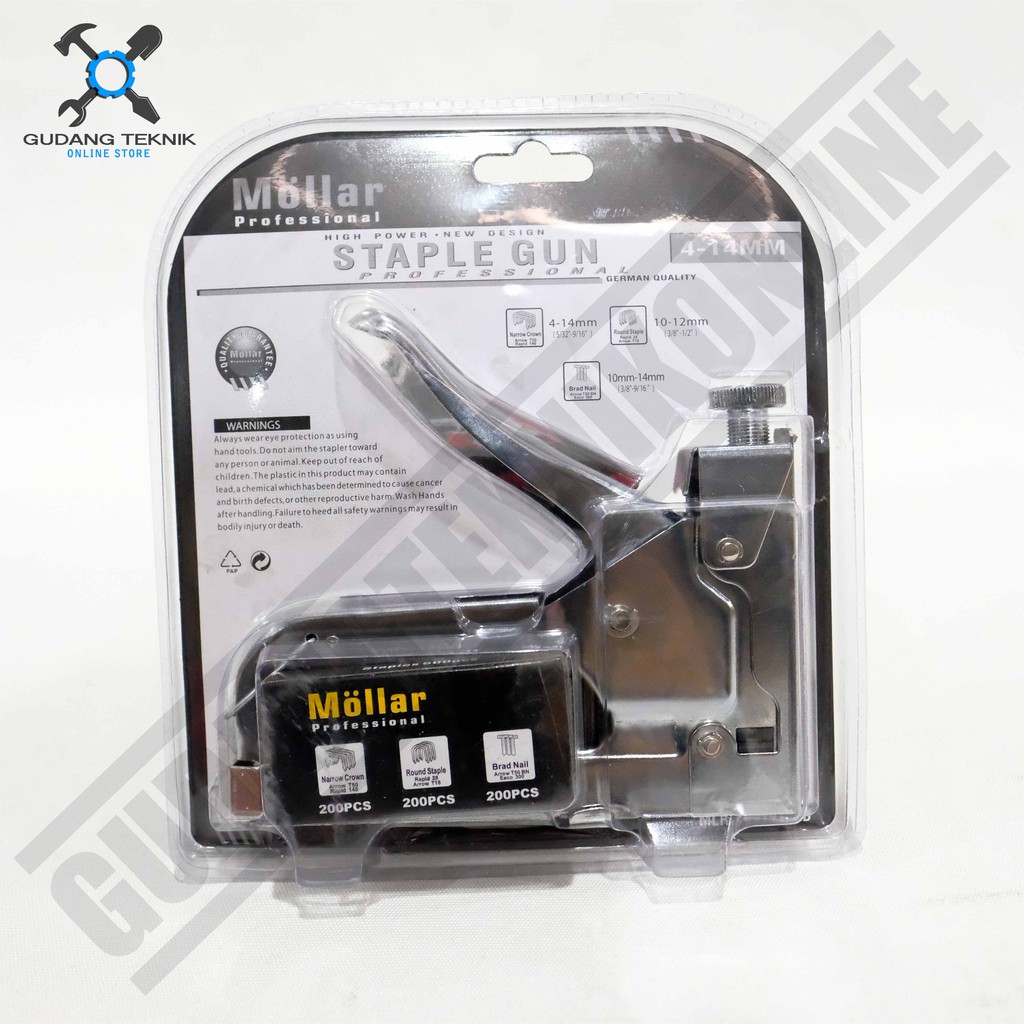 Staples Gun Mollar 3 in 1 - Hekter Staples Tembak Jok Paku Tembak Manual Hand Tacker