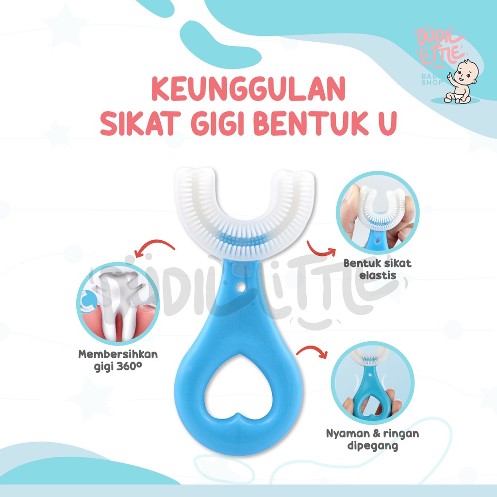 Sikat Gigi Anak Bentuk U Bahan Silikon / Training Toothbrush / Tooth Brush Baby Silicon type U Sikat Gigi Anak Sikat