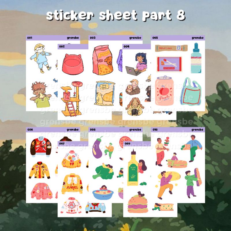 

[part 8] sticker sheet journal aesthetic/ sticker cute no cut a7 by grensbe