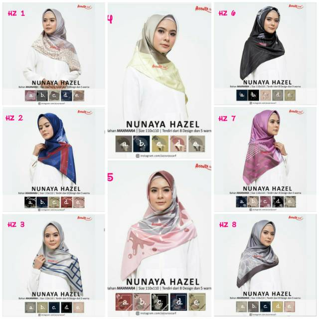 Hijab Segi Empat Nunaya Hazel Azzura