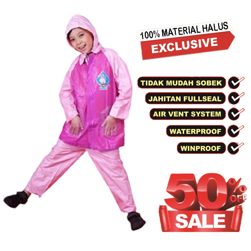 BARU Jas Hujan Mantel Baju Celana Anak Setelan Jas Hujan Jaket Celana Anak Elmondo  Lucu Imut Jas Hujan Murah Raincoat Jas Hujan Murah Berkualitas