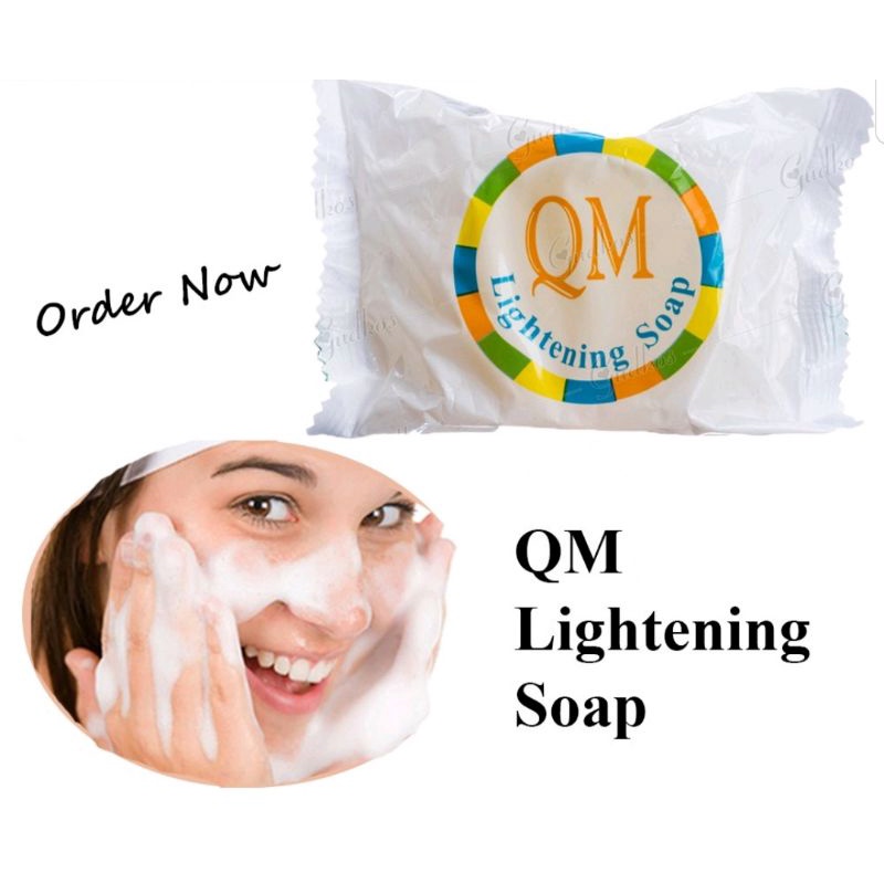 Sabun QM Kuning / QM Lightening Soap / Sabun Pemutih Wajah / Sabun Cuci Muka Glowing / Sabun Wajah Menghilangkan Jerawat &amp; Bekas Jerawat / Sabun Mencerahkan Wajah / Sabun Menghilangkan Fkek Hitam Membandel / Sabun Muka Pengecil Pori-Pori