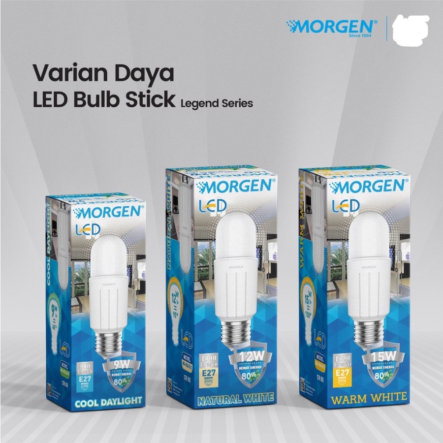 MORGEN LAMPU LED BULB STICK 12W 12 WATT SNI -