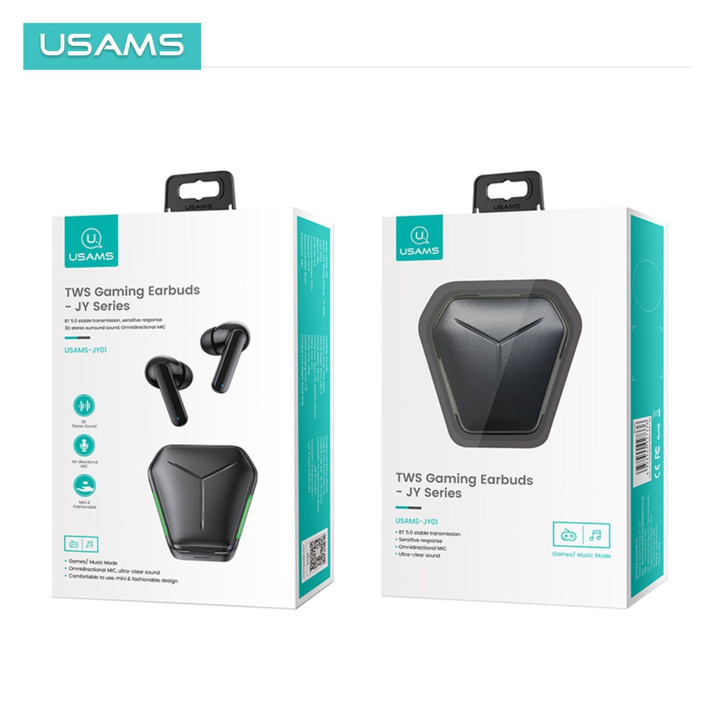 USAMS JY01 TWS Gaming Earbuds Bluetooth BT5.0 Low Latency 60ms