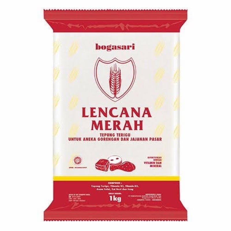 

Lencana merah Tepung terigu kemasan 1 kg