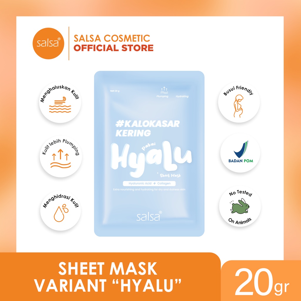 SALSA Sheet Mask - Masker Wajah Daily (Hyaluronic, Vitamin ABC, Snail)