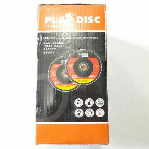 Amplas Susun grit 180 Mata Gerinda Flap Disc 4&quot; Harga Per Kotak (C358K)