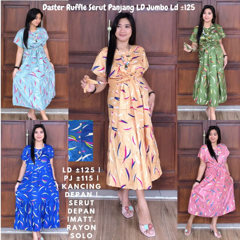 ♡RUMAH DASTER ZAHRA♡ Daster Jumbo | Daster Ruffle Jumbo | Daster Ruffle Kancing Jumbo LD ±125