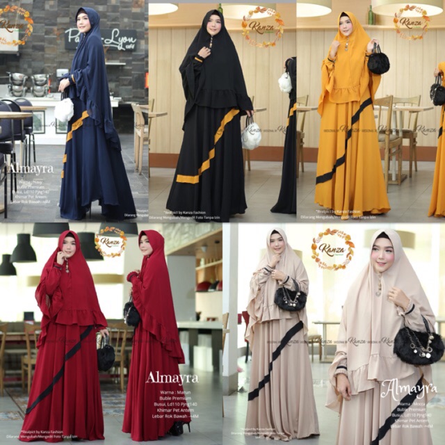 ALMAYRA SYARI SET KHIMAR BUSUI - DRESS GAMIS WANITA MUSLIMAH PREMIUM ORIGINAL BY KANZA FASHION (COD)