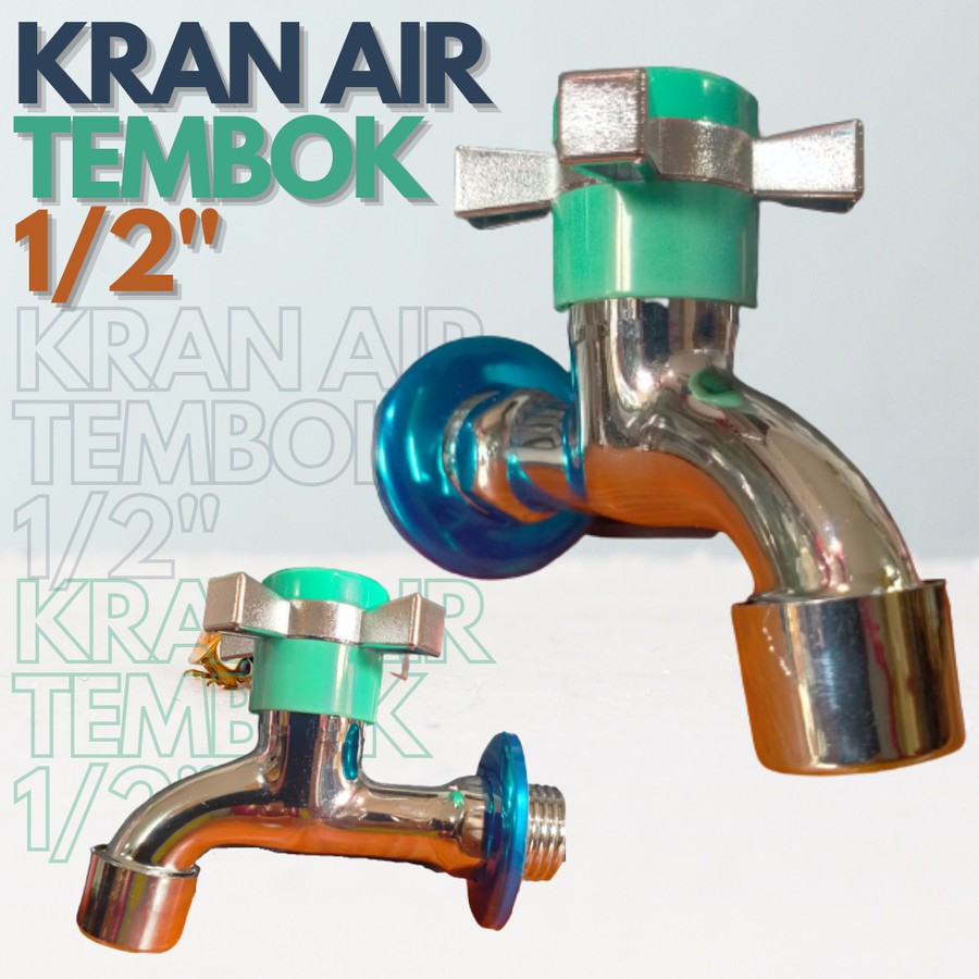 KRAN AIR TEMBOK STAINLESS STEEL 1/2 INCH KERAN TEMBOK STAINLESS WARNA KRAN TEMBOK WARNA