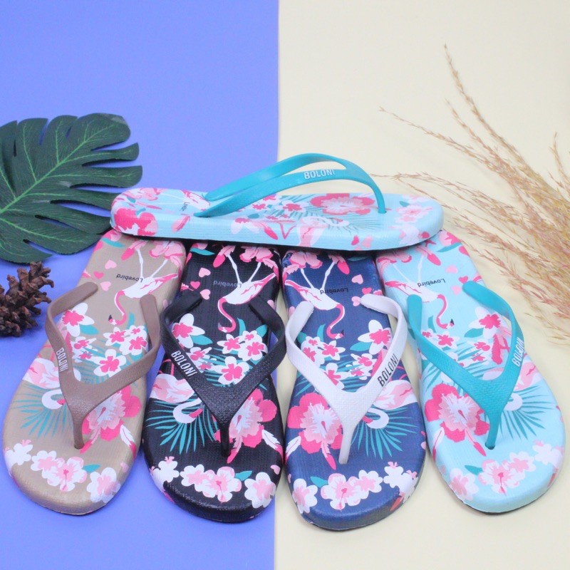 (LOVEBIRD) Sandal JAPIT kekinian motif FLAMINGGO lucu